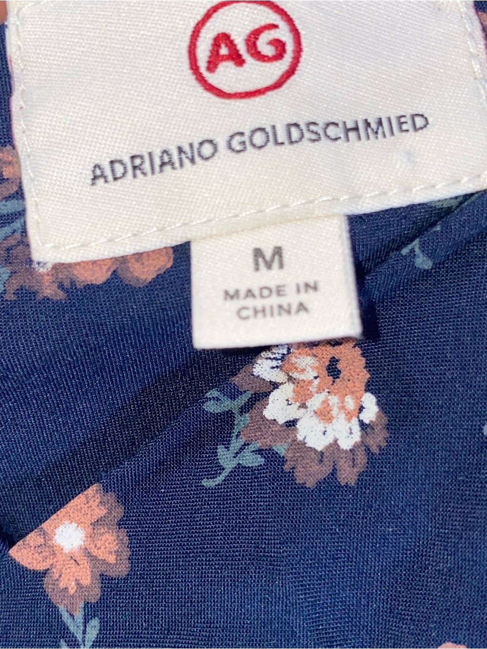 Adriano Goldschmied Navy Floral V-Neck Midi Slip Dress with Cross Back - Picture 5 of 6